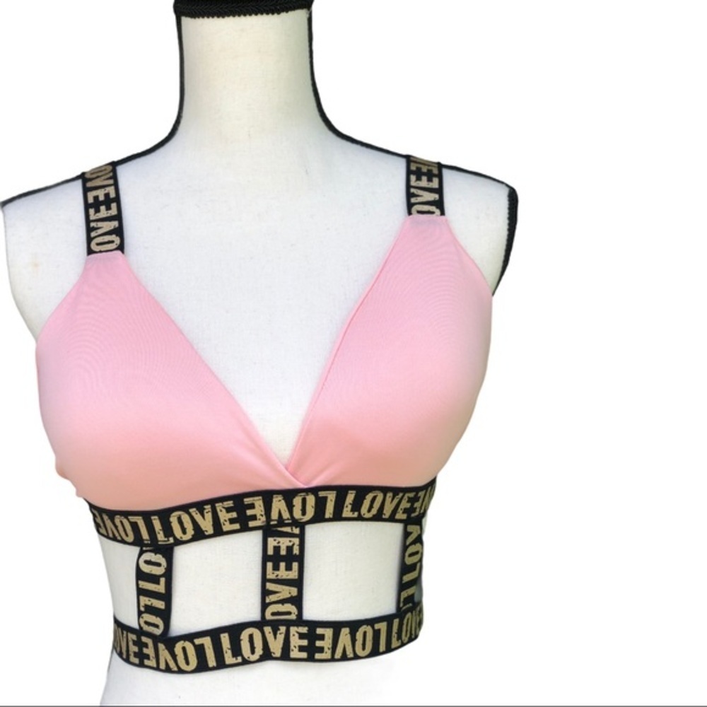 lovely pink top and transparent blouse set 38